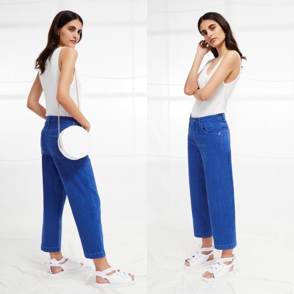 NEW French Connection Blue Cropped Cone Jeans